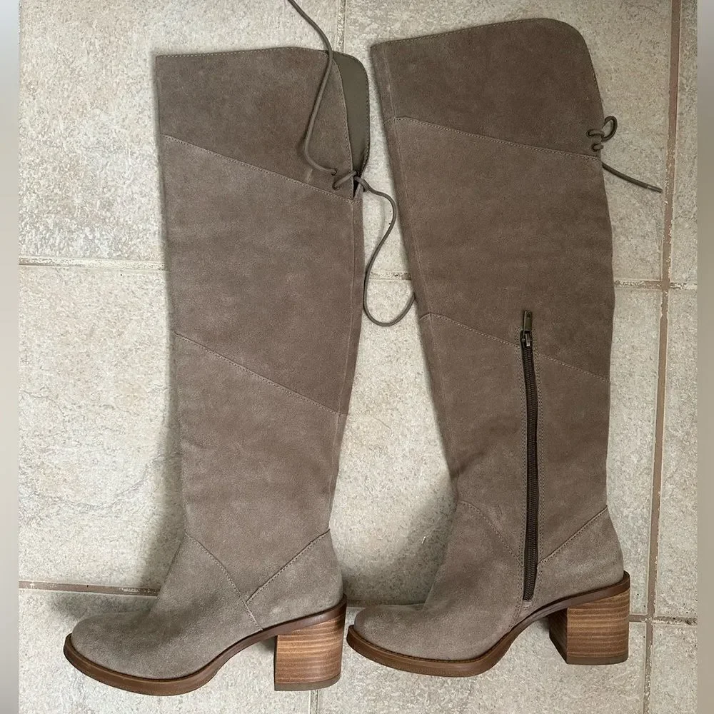 Lucky‎ Brand Ralsky Over the Knee Suede Boot size 6.5 boots real leather beige